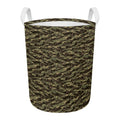 Tiger Stripe Camouflage Pattern Print Round Laundry Basket