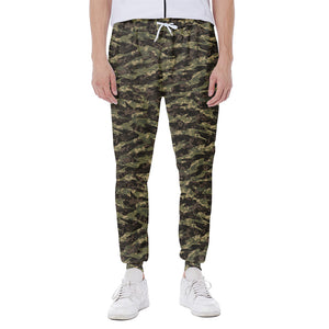 Tiger Stripe Camouflage Pattern Print Scuba Joggers