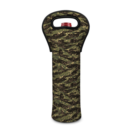 Tiger Stripe Camouflage Pattern Print Single Neoprene Wine Tote