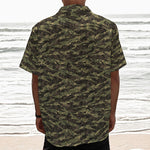 Tiger Stripe Camouflage Pattern Print Textured Short Sleeve Shirt