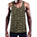 Tiger Stripe Camouflage Pattern Print Men's Workout Tank Top