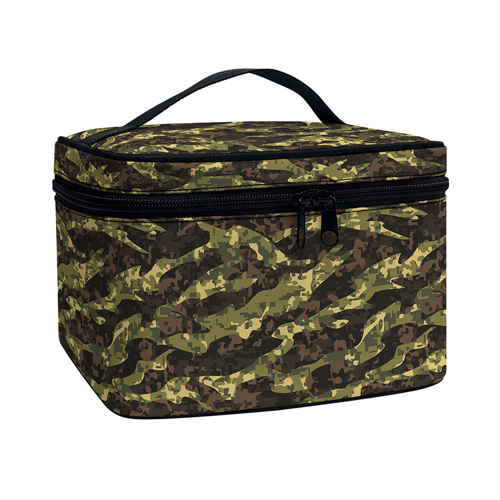 Tiger Stripe Camouflage Pattern Print Travel Makeup Bag