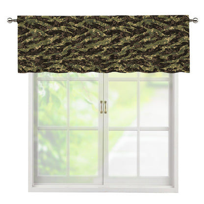 Tiger Stripe Camouflage Pattern Print Window Valance
