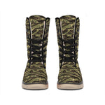 Tiger Stripe Camouflage Pattern Print Winter Boots