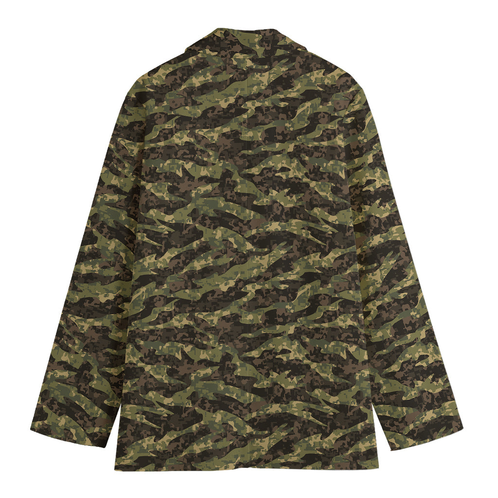 Tiger Stripe Camouflage Pattern Print Women's Blazer