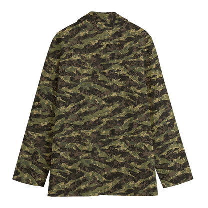 Tiger Stripe Camouflage Pattern Print Women's Blazer