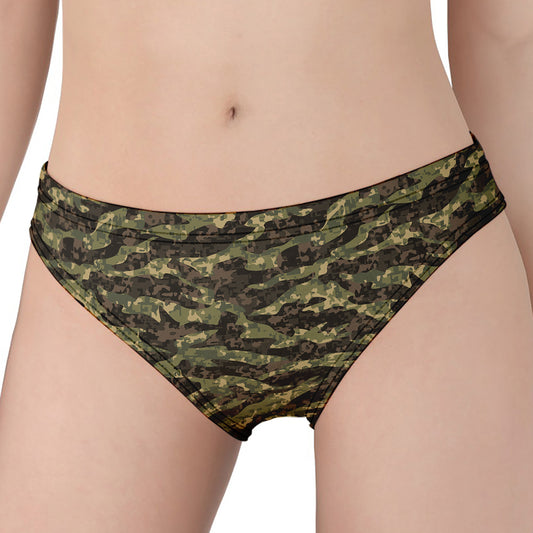 Tiger Stripe Camouflage Pattern Print Women's Panties