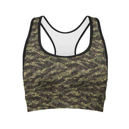 Tiger Stripe Camouflage Pattern Print Women's Sports Bra