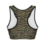 Tiger Stripe Camouflage Pattern Print Women's Sports Bra