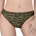Tiger Stripe Camouflage Pattern Print Women's Thong