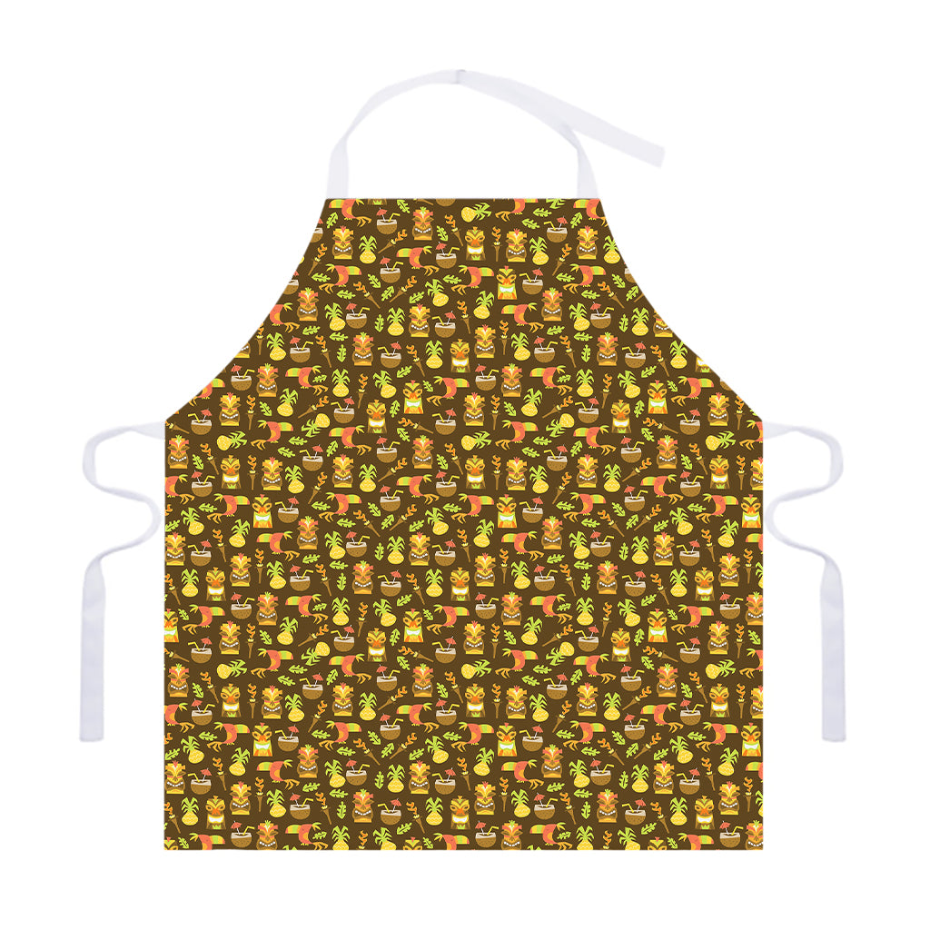 Tiki Luau Pattern Print Adjustable Apron
