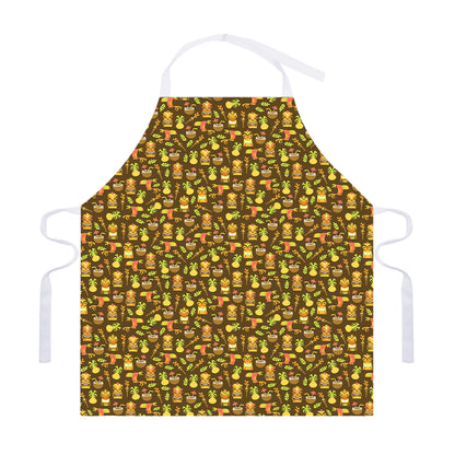 Tiki Luau Pattern Print Adjustable Apron
