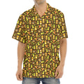 Tiki Luau Pattern Print Aloha Shirt