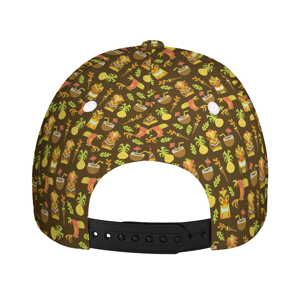 Tiki Luau Pattern Print Baseball Cap