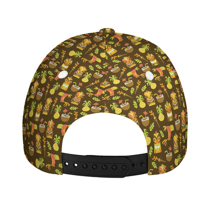 Tiki Luau Pattern Print Baseball Cap