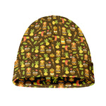 Tiki Luau Pattern Print Beanie