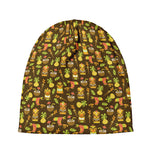 Tiki Luau Pattern Print Beanie