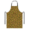 Tiki Luau Pattern Print Bib Apron With Pocket