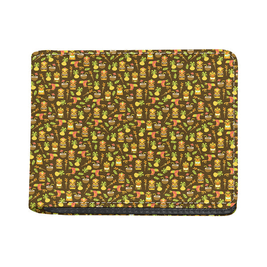 Tiki Luau Pattern Print Bifold Wallet