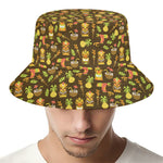 Tiki Luau Pattern Print Bucket Hat