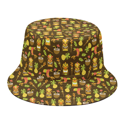 Tiki Luau Pattern Print Bucket Hat