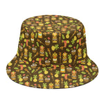 Tiki Luau Pattern Print Bucket Hat