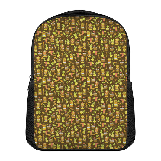 Tiki Luau Pattern Print Casual Backpack