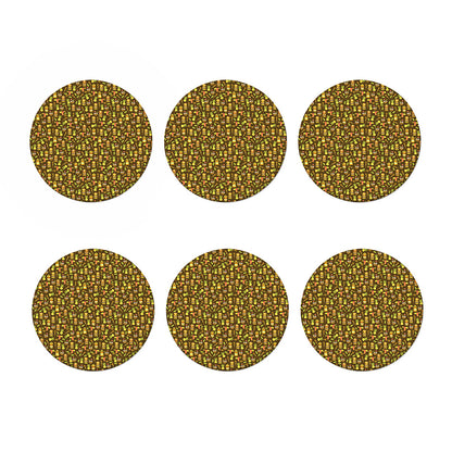 Tiki Luau Pattern Print Coaster Set
