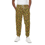 Tiki Luau Pattern Print Cotton Pants
