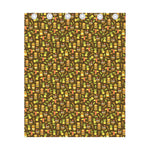 Tiki Luau Pattern Print Curtain