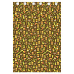 Tiki Luau Pattern Print Curtain
