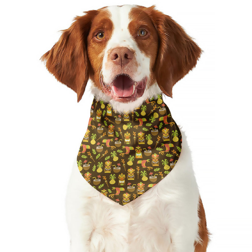 Tiki Luau Pattern Print Dog Bandana