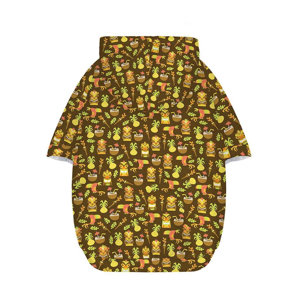 Tiki Luau Pattern Print Dog Zip Up Hoodie