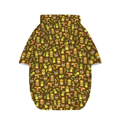 Tiki Luau Pattern Print Dog Zip Up Hoodie