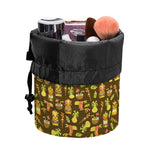 Tiki Luau Pattern Print Drawstring Makeup Bag