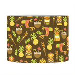 Tiki Luau Pattern Print Drum Lamp Shade