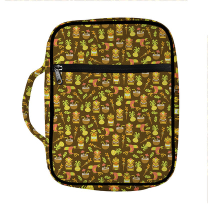 Tiki Luau Pattern Print Front Pocket Bible Bag