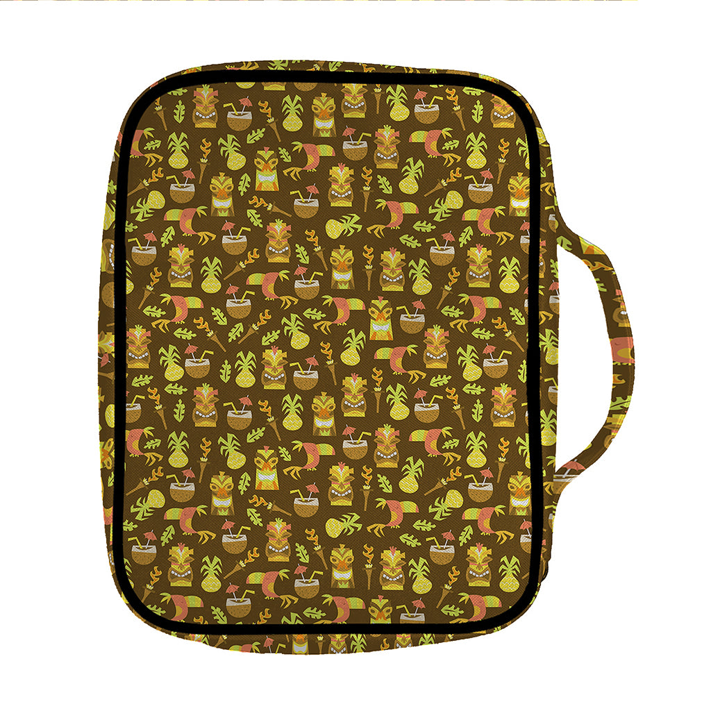 Tiki Luau Pattern Print Front Pocket Bible Bag