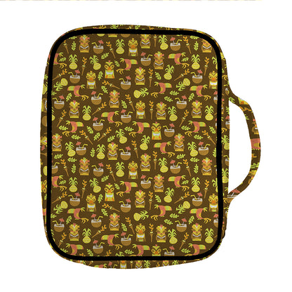 Tiki Luau Pattern Print Front Pocket Bible Bag