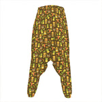 Tiki Luau Pattern Print Hammer Pants