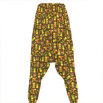 Tiki Luau Pattern Print Hammer Pants