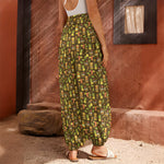 Tiki Luau Pattern Print Harem Pants