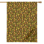 Tiki Luau Pattern Print House Flag