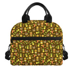 Tiki Luau Pattern Print Insulated Lunch Bag