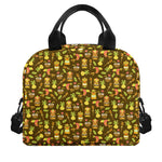 Tiki Luau Pattern Print Insulated Lunch Bag