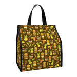 Tiki Luau Pattern Print Insulated Lunch Tote