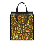 Tiki Luau Pattern Print Insulated Lunch Tote