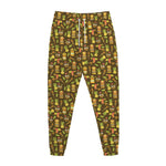 Tiki Luau Pattern Print Jogger Pants