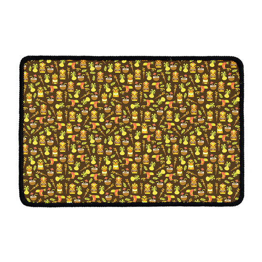 Tiki Luau Pattern Print Kitchen Mat