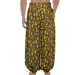 Tiki Luau Pattern Print Lantern Pants